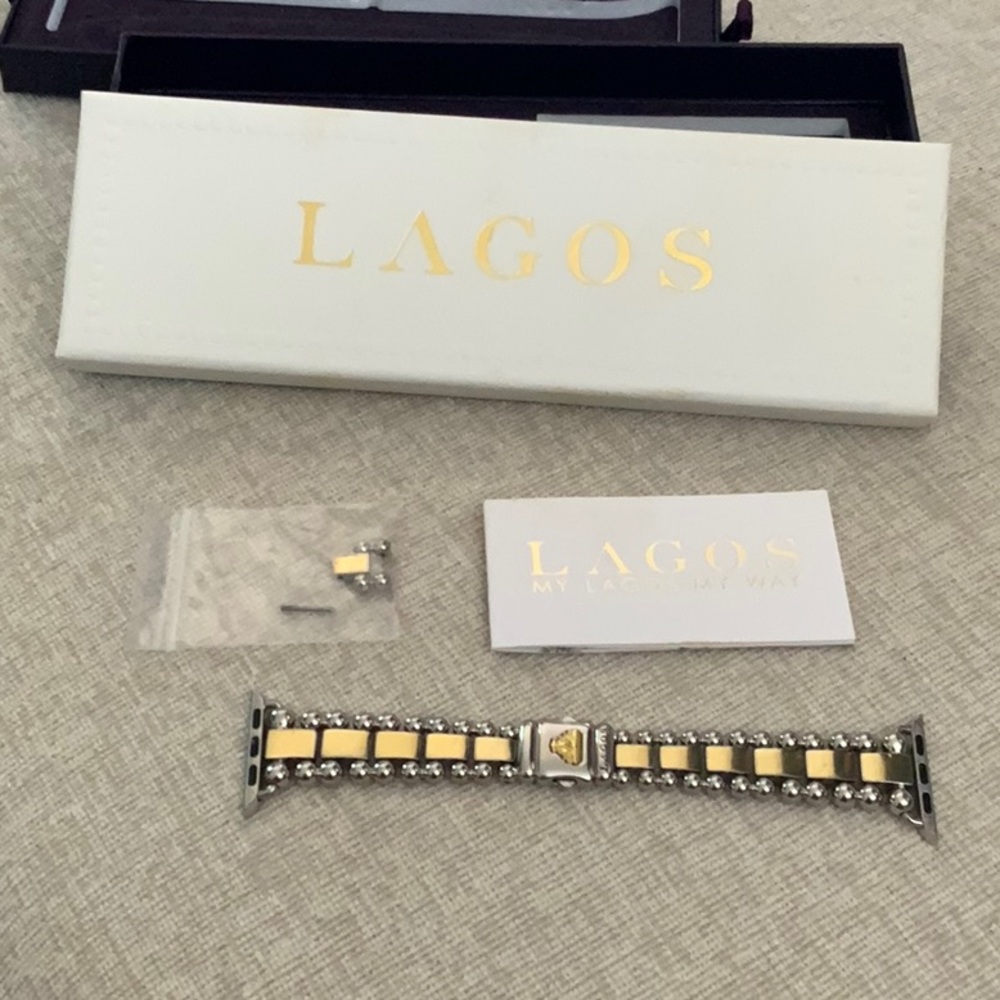 Lagos my way 18 karat gold and  stainless steel Apple Watch band